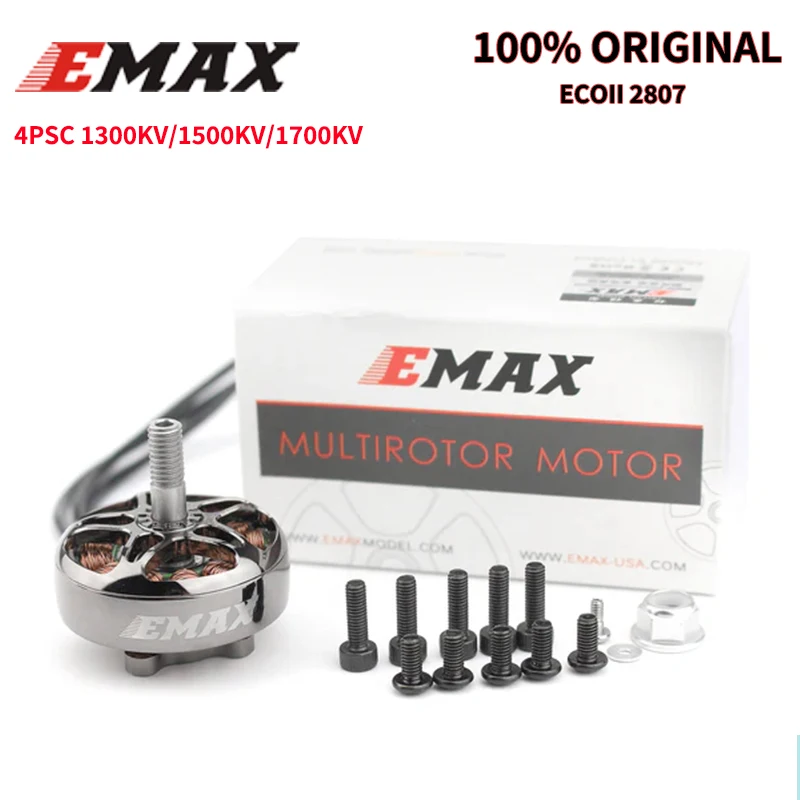 EMAX ECOII Series ECO II 2807 3-6s 1300KV 1700KV 1500KV 6-7 inci Motor tanpa sikat untuk FPV balap RC Quadcopter suku cadang Diy