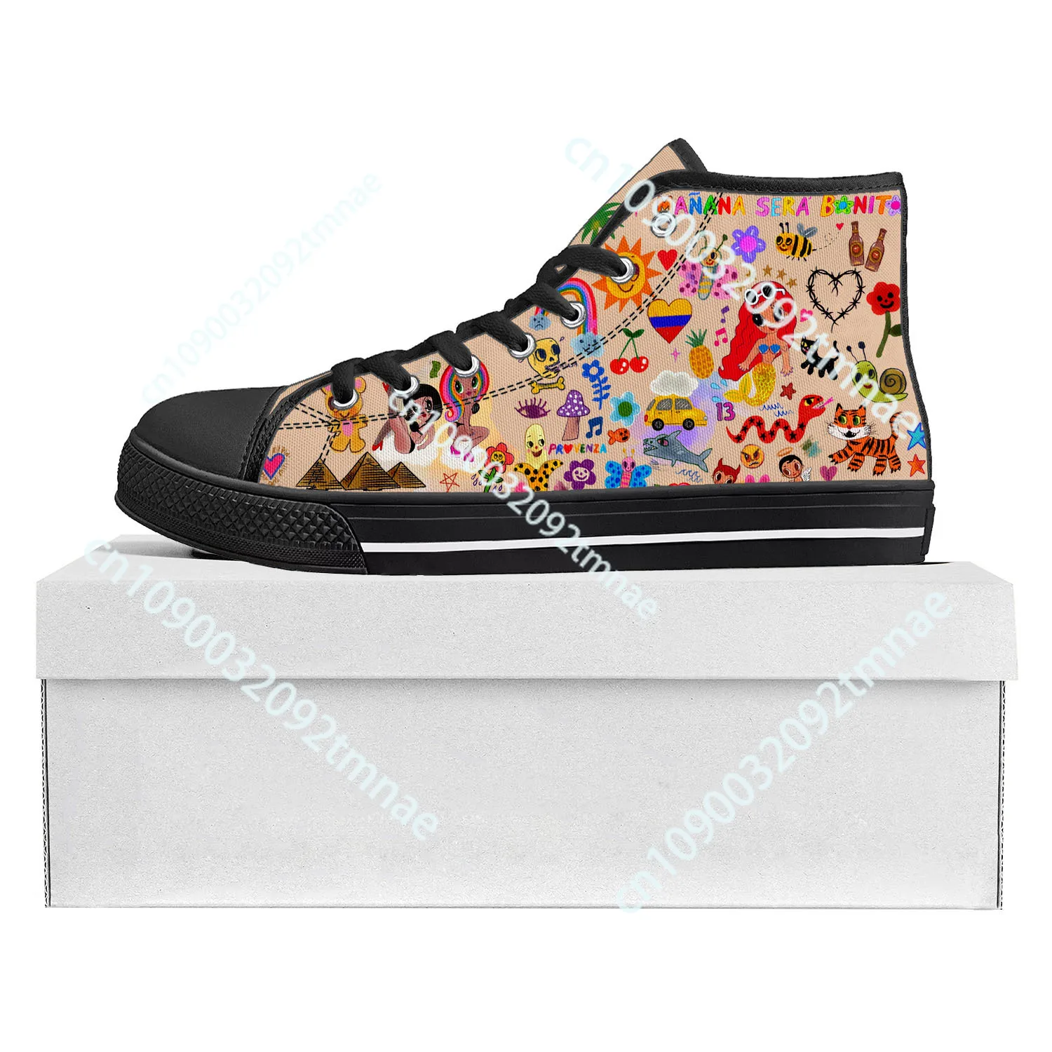 Mañana Será Bonito Karol G High Top High Quality Sneakers Mens Womens Teenager Canvas Sneaker Casual Couple Shoes Custom Shoe