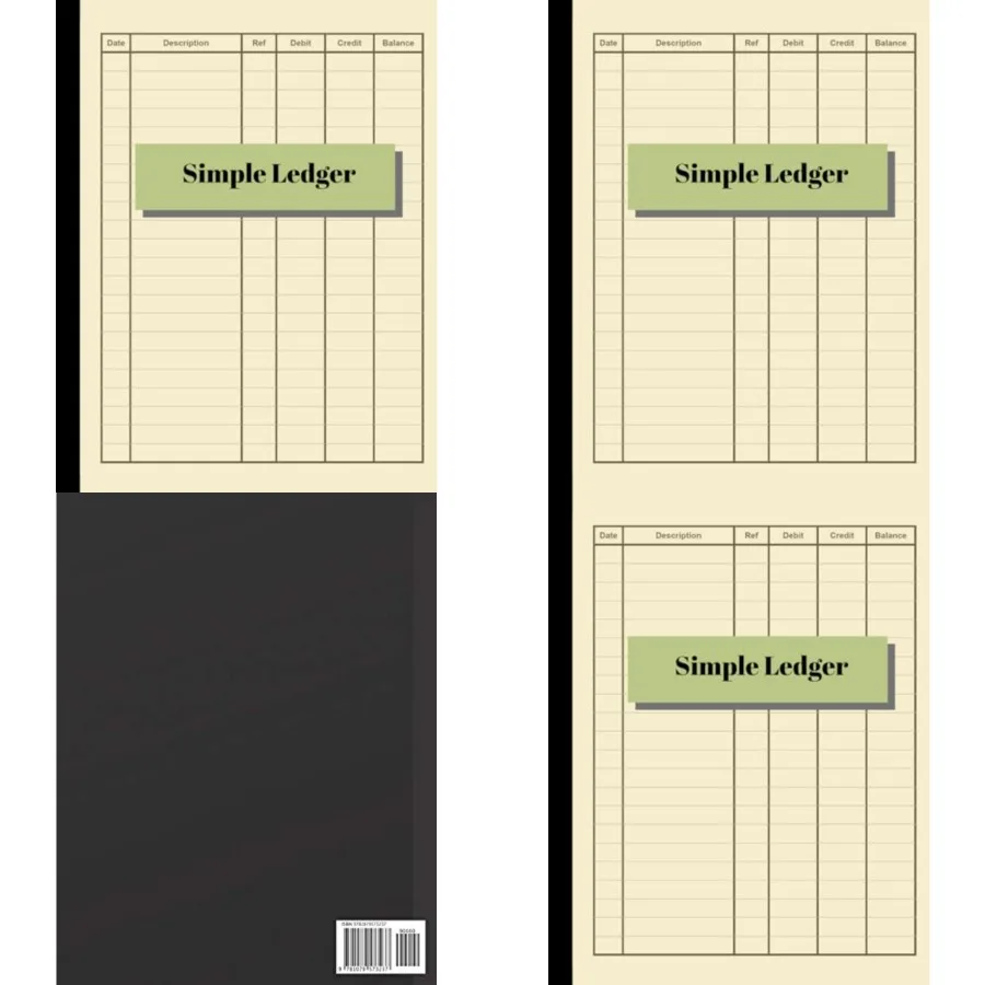 Simple Ledger: Cash Book Accounts Bookkeeping Journal for Small Business 120 pages, 8.5 x 11 Log Track Record Debits Credits