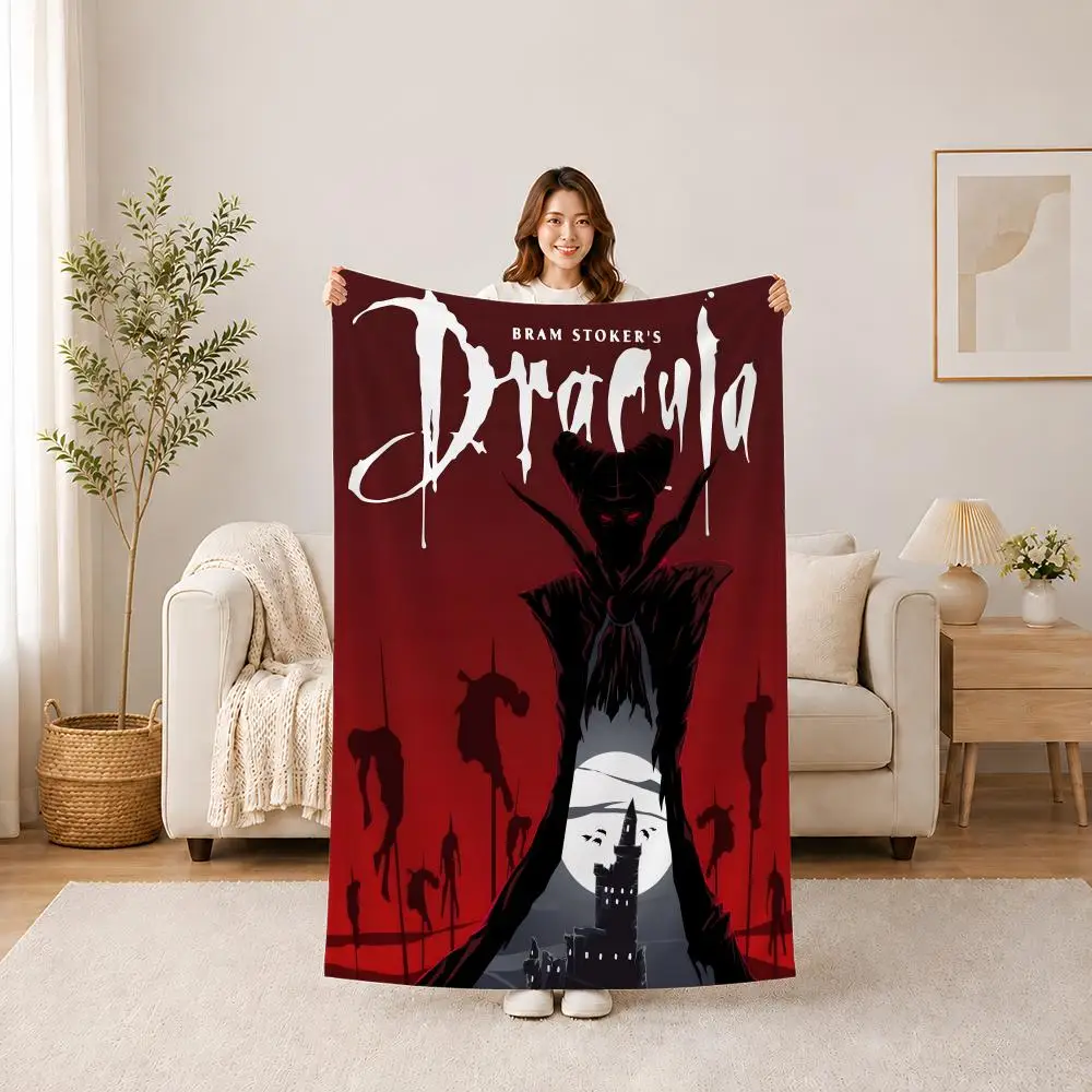 Dracula Throw Summer Flannel Blanket, Anti-Static Washable Shawl for Car Office Kids Nap