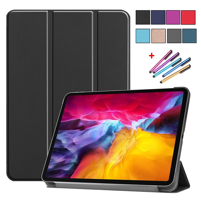 Case for Funda iPad Pro 11 Case 2020 2021 Tablets Tri-fold Leather Stand Smart Cover for iPad Pro 11 2021 Case Coque