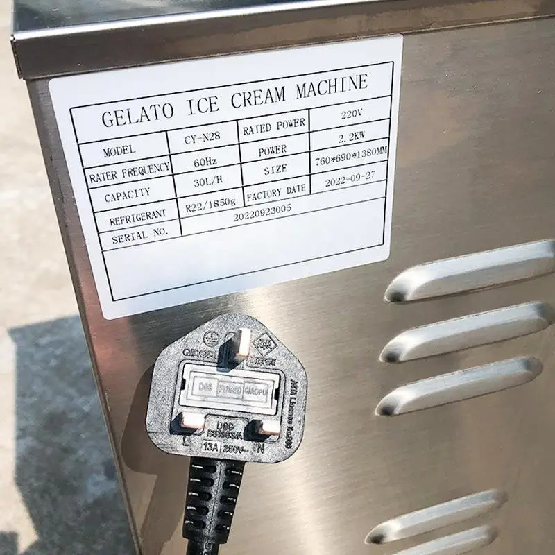 Industry Hard Ice Cream Make Machine Stianless Steel Hard Ice Cream Machine For Business Hotels Restaurant Beverage 3700w