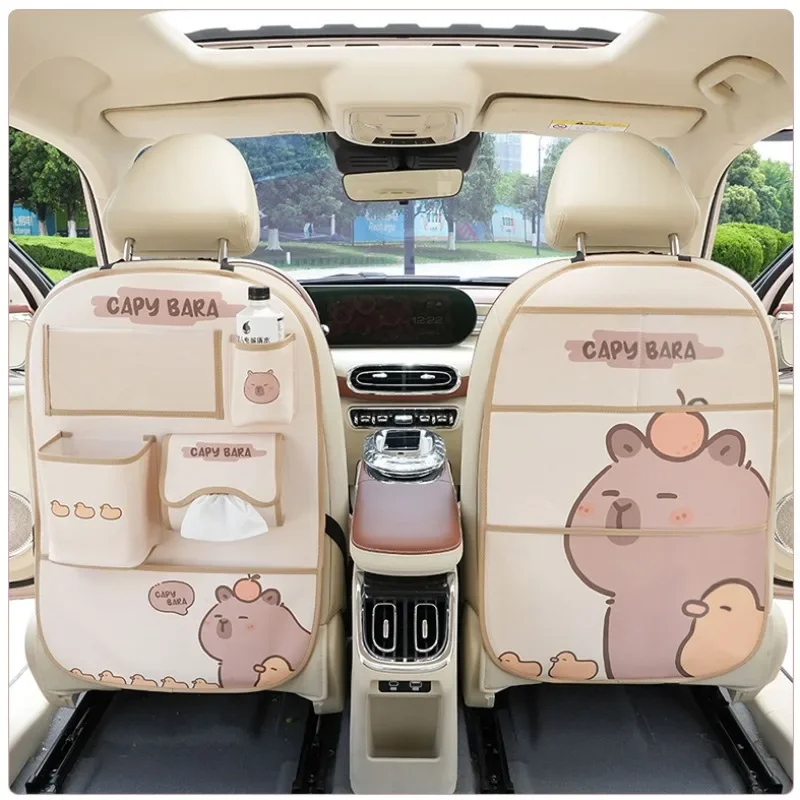 

Upgraded Car Backrest Storage Bag Waterproof Anti-Child-Kick Pad Car Seat Back Cover Protector Kids Cartoon Auto Anti Kick Mat