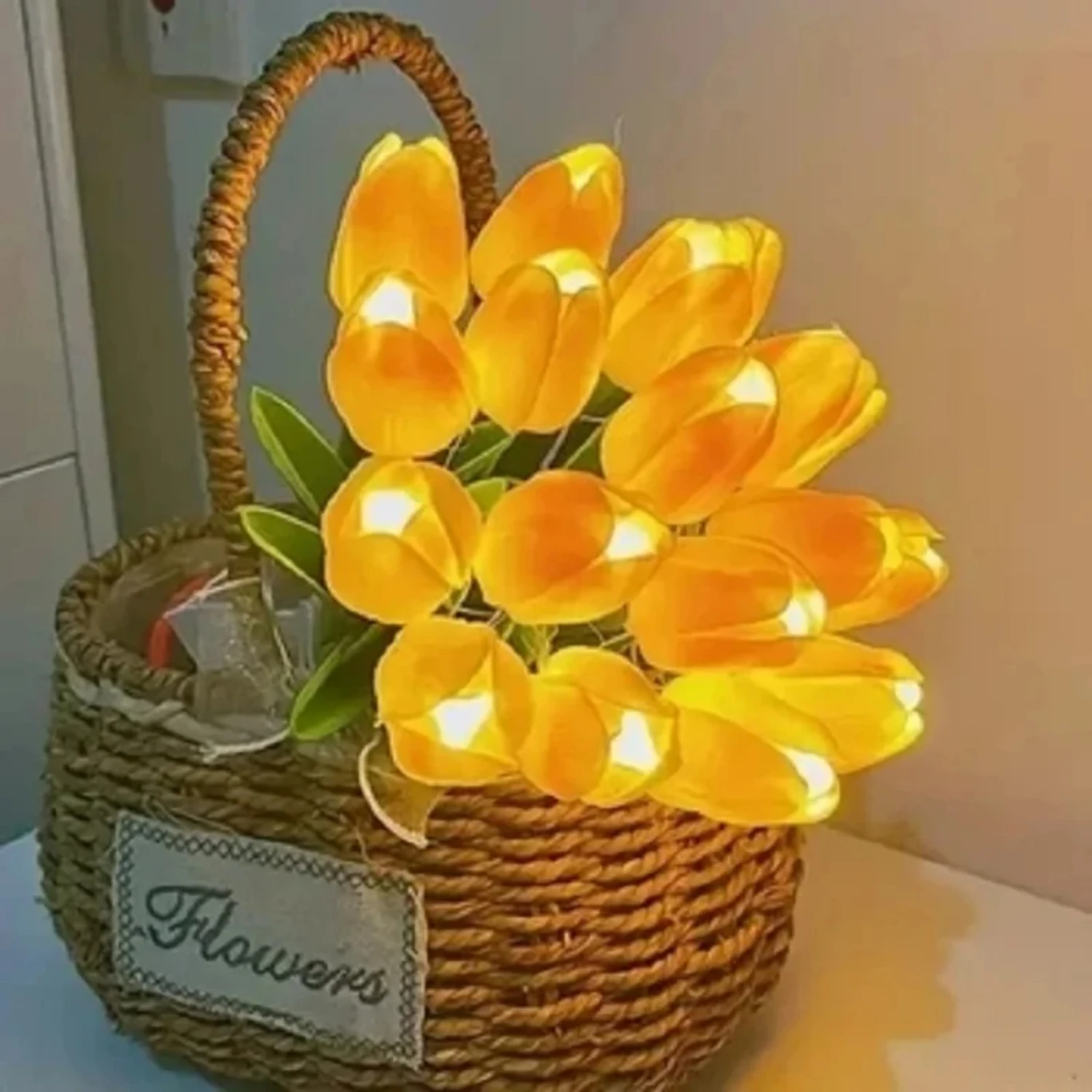 

10pcs Tulips with LED Light Artificial Tulip Flowers Table Lamp Simulation Tulips Bouquet Night Light Gifts Decoration