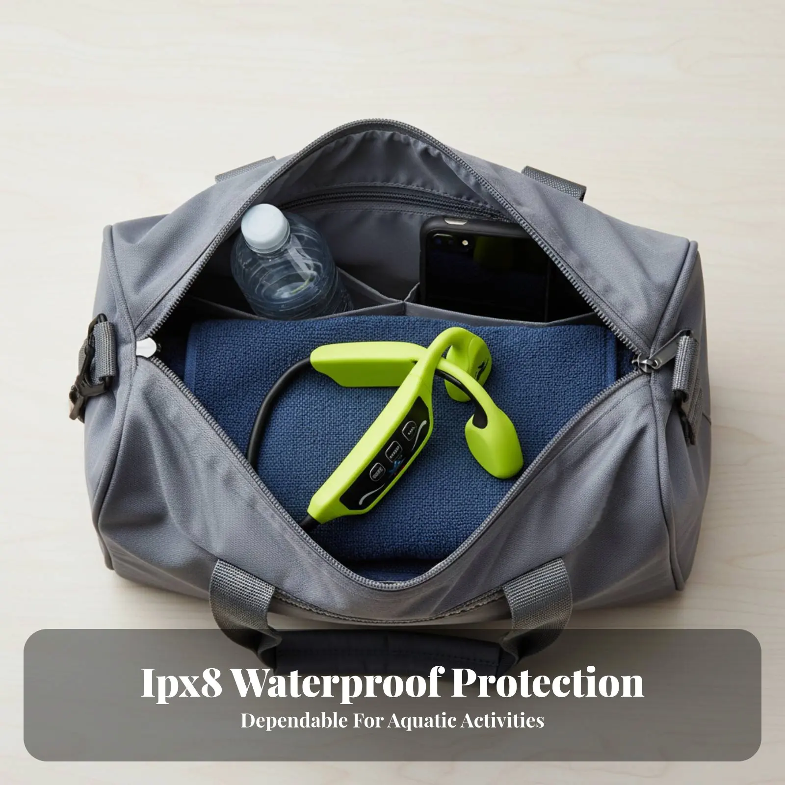 

IPX8 Waterproof Headphones, High-Quality Sound, Long Battery, Swimming, Sports, Teaching