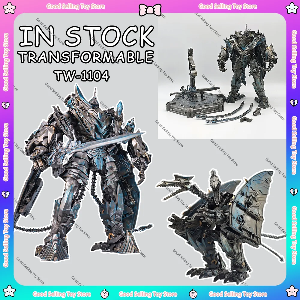 

In Stock Transformable Dual Head Mecha Pterosaur Figure Robot Strafe Action Figure Collectable Desk Decoration For Fans