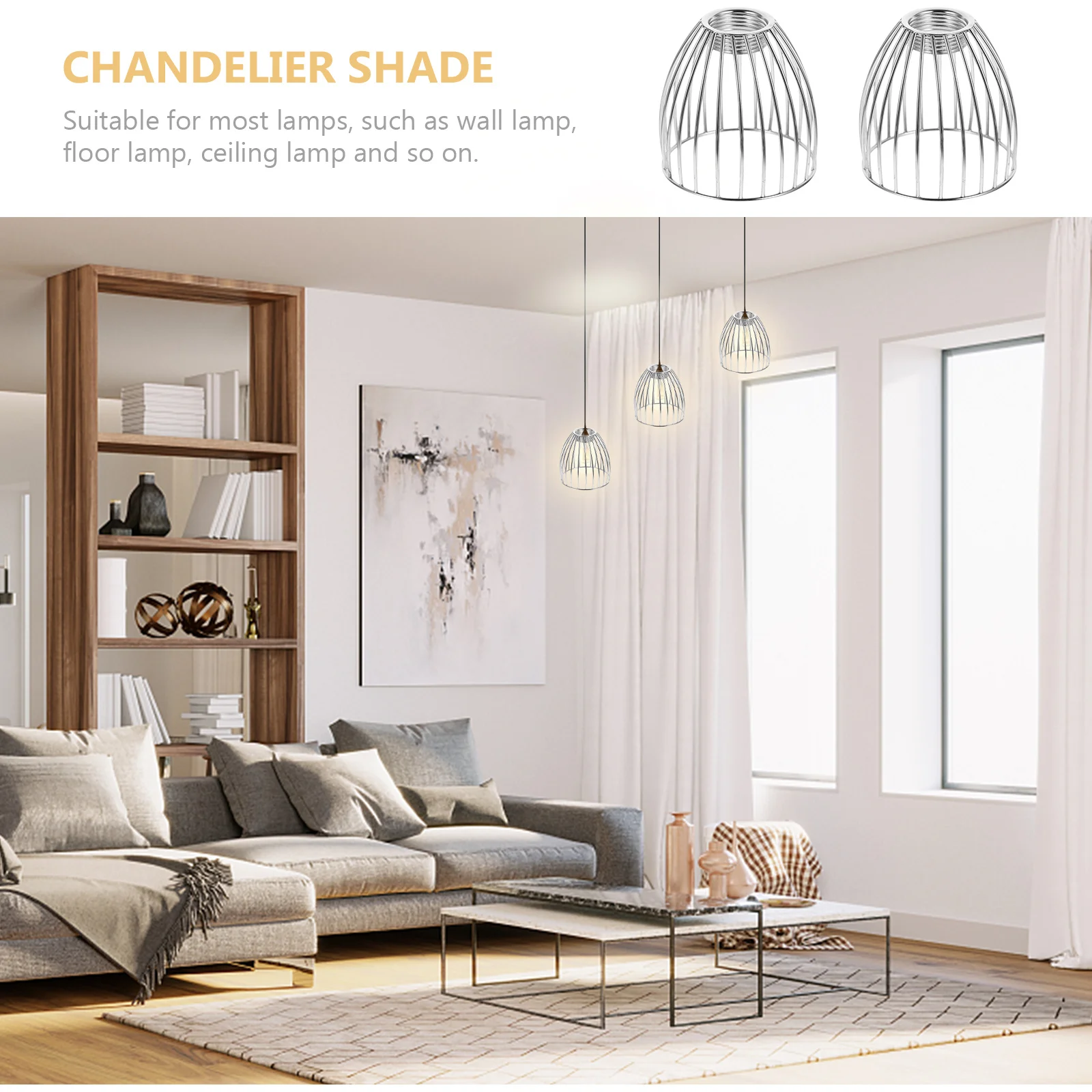 

Iron Cage Lampshade 2.7CM Silver Mini Wrought Light Shade for Wall Floor Ceiling Lamps Home Accessories