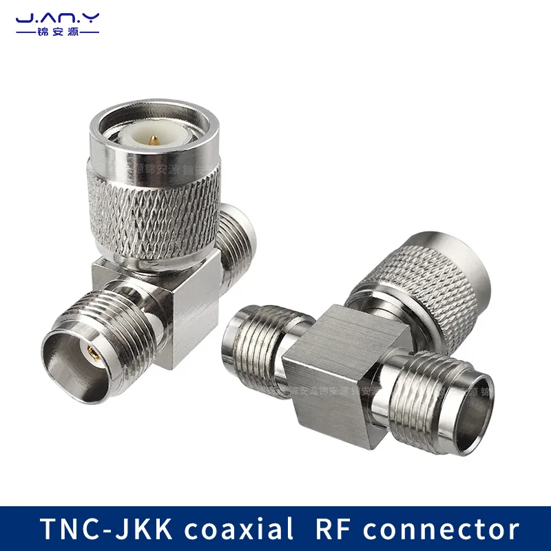 T pure copper TNC revolution double TNC female RF high frequency coaxial tee adapter L12 one minute two signal distribution