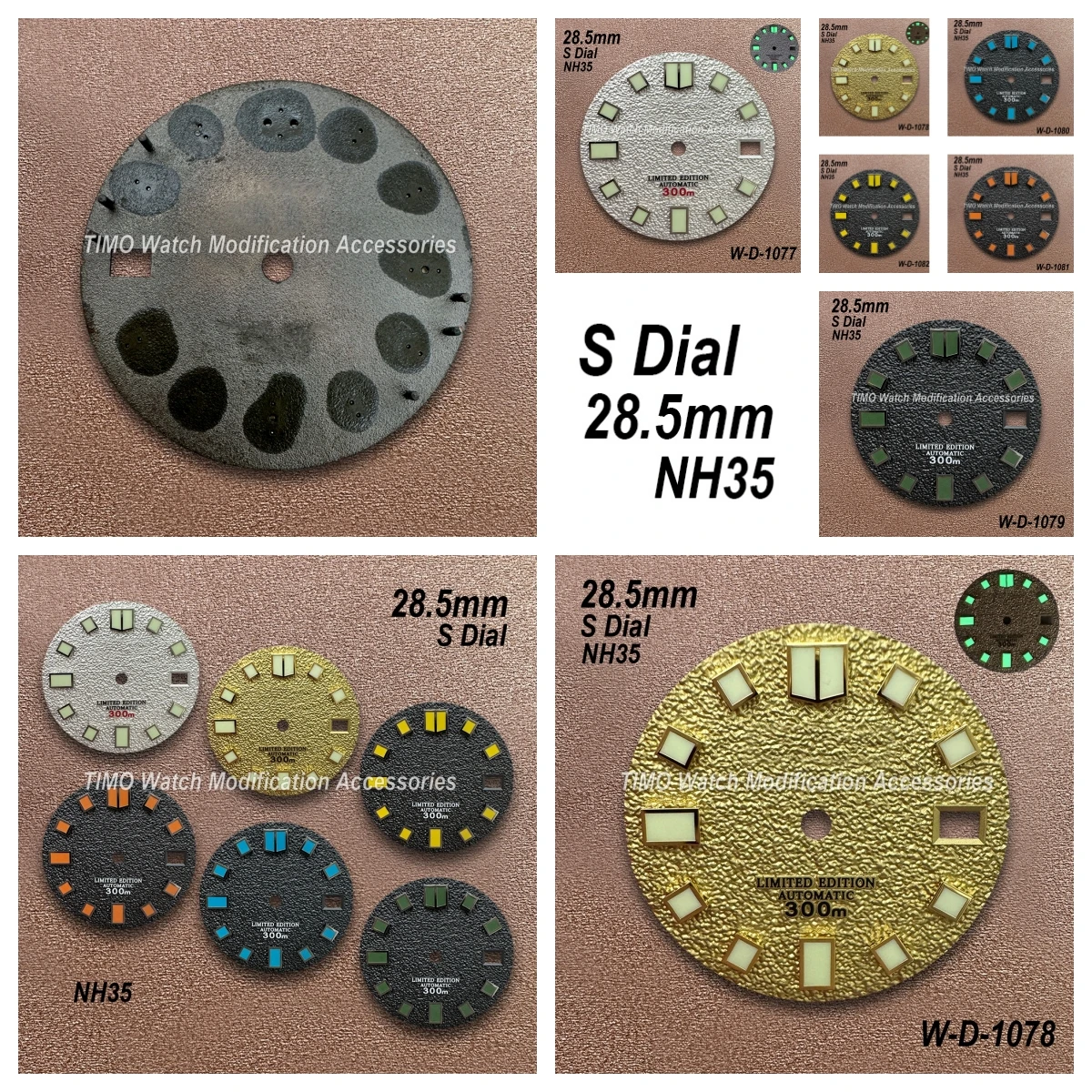 

28.5mm S Logo Dial Suitable For NH35/NH36/7S/4R Movement Green/No Luminous Matte Quality Watch Modification Accessories