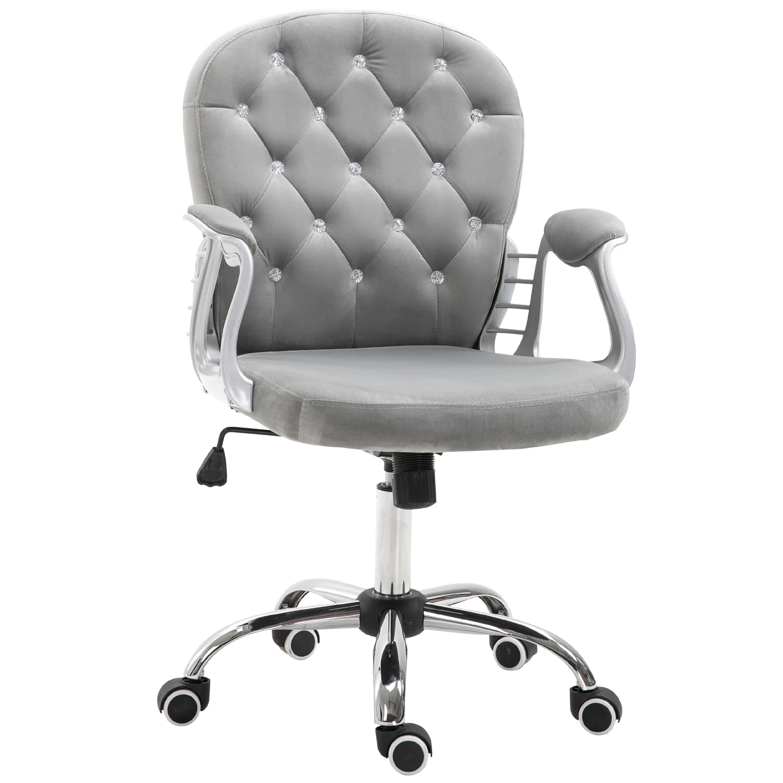 Vinsetto Spandex Home Office Chair, Tufted Height Adjustable Computer Desk Chair with Swivel Wheels and Padded Armrests