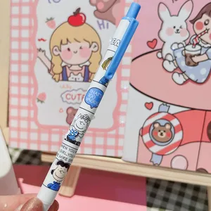 Novo desenho animado anime charlie imprensa criativa snoopy cão imprensa caneta neutra preta estudante papelaria escritório assinatura caneta 8 principais vendas caneta cao - №6
