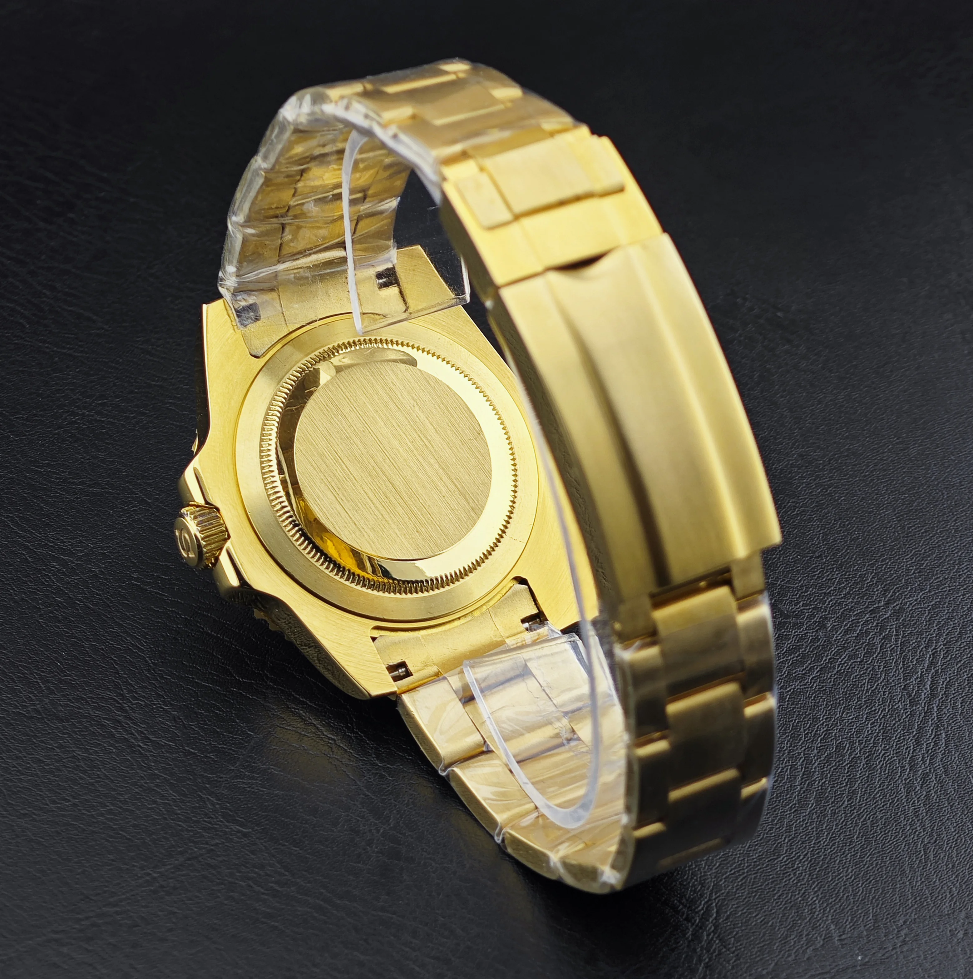 Caja de 40,5mm N H35 caja de cristal de zafiro GMT negra con anillo de sellado resistente al agua adecuada para caja de movimiento NH34 NH35 NH36 correa de 20mm