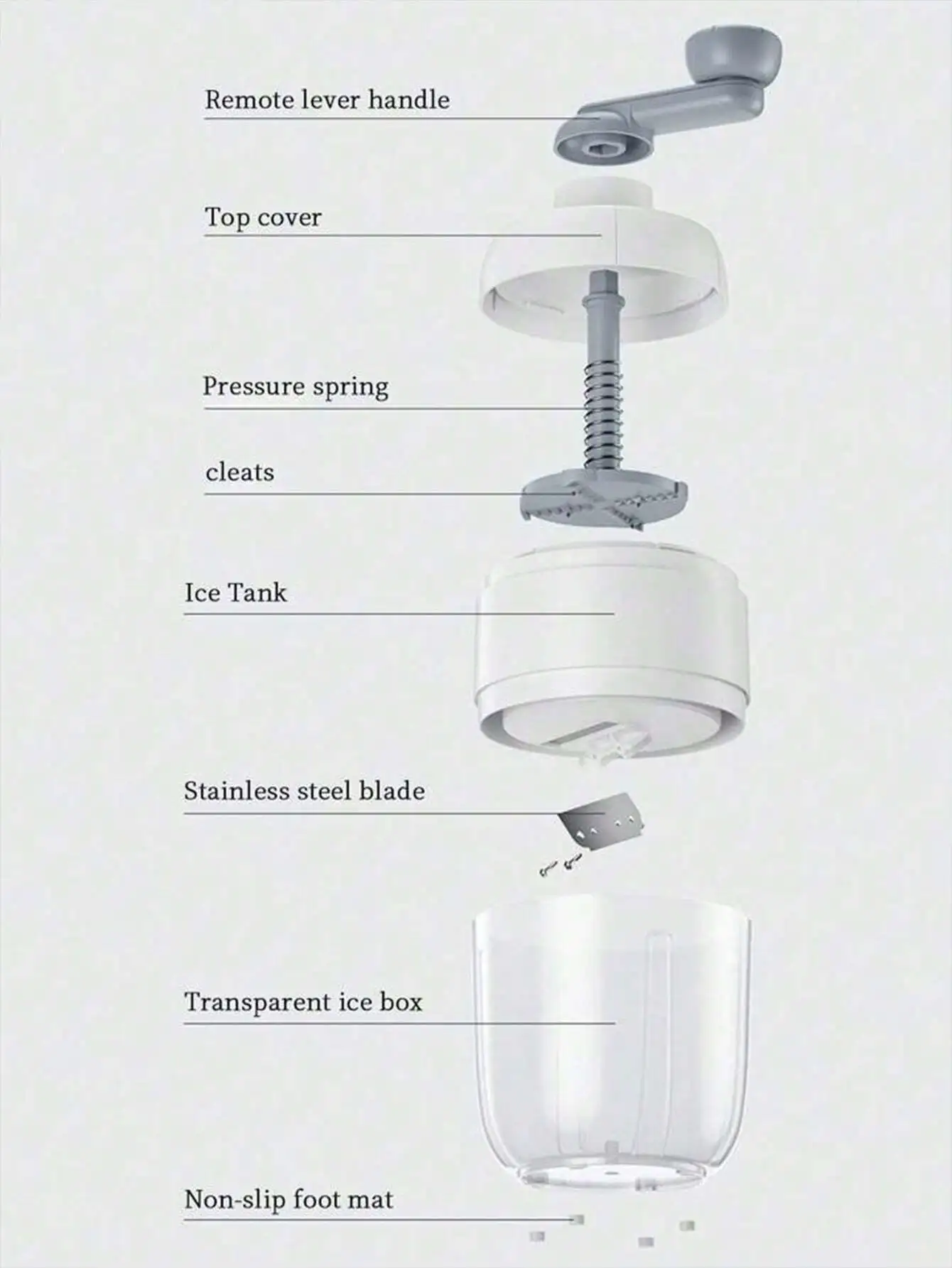 1pc DIY ポータブル手動アイスクラッシャー、ミニマリストでファッショナブルなデザイン、アイスシェーバーとアイストレイは個別に購入または C できます