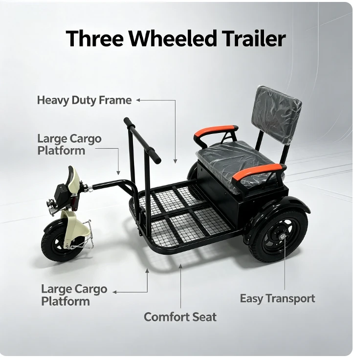 Foldable Pet Bicycle Trailer Outdoor Small Dog Carrier With Safety Leash Universal Coupler For Electric Bike Motorcycle Rear