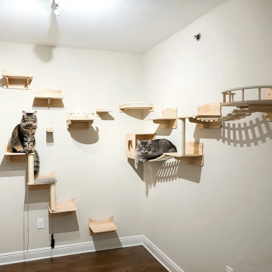 Rascador pared gato torre juguetes interactivos resistente interior - imagen 4