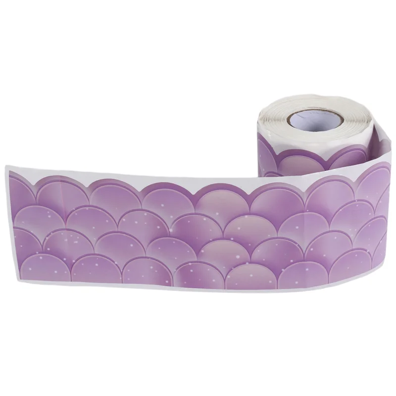 EDT-20M Ombre Scallops Bulletin Board Borders Rainbow Straight Borders Classroom Or Home School Decoration