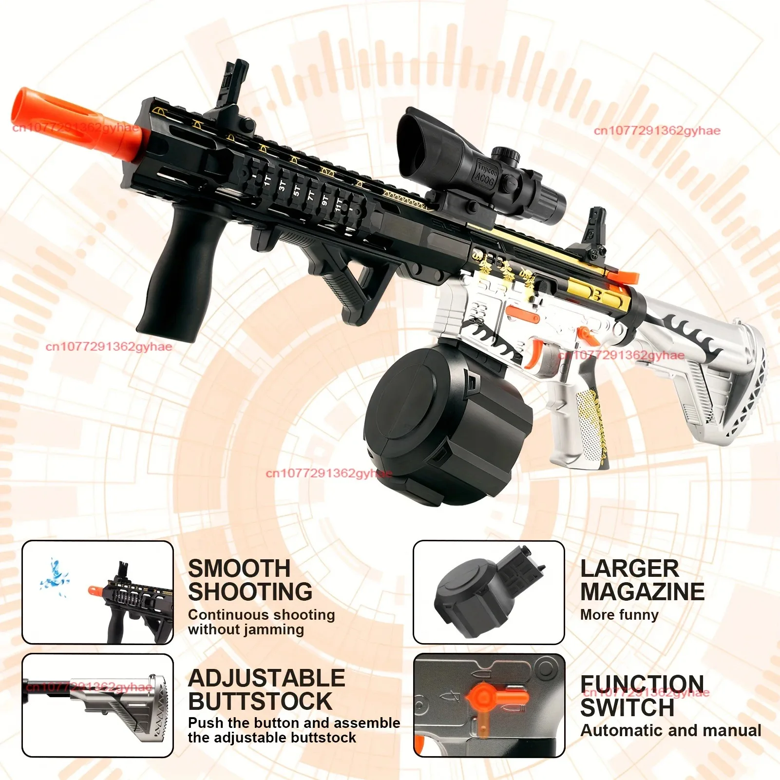 M416 elektryczny bomb wodny pistolet zabawkowy dla chłopców i dziewcząt kryształowa bomba na świeżym powietrzu pistolet zabawkowy zabawka dla dzieci