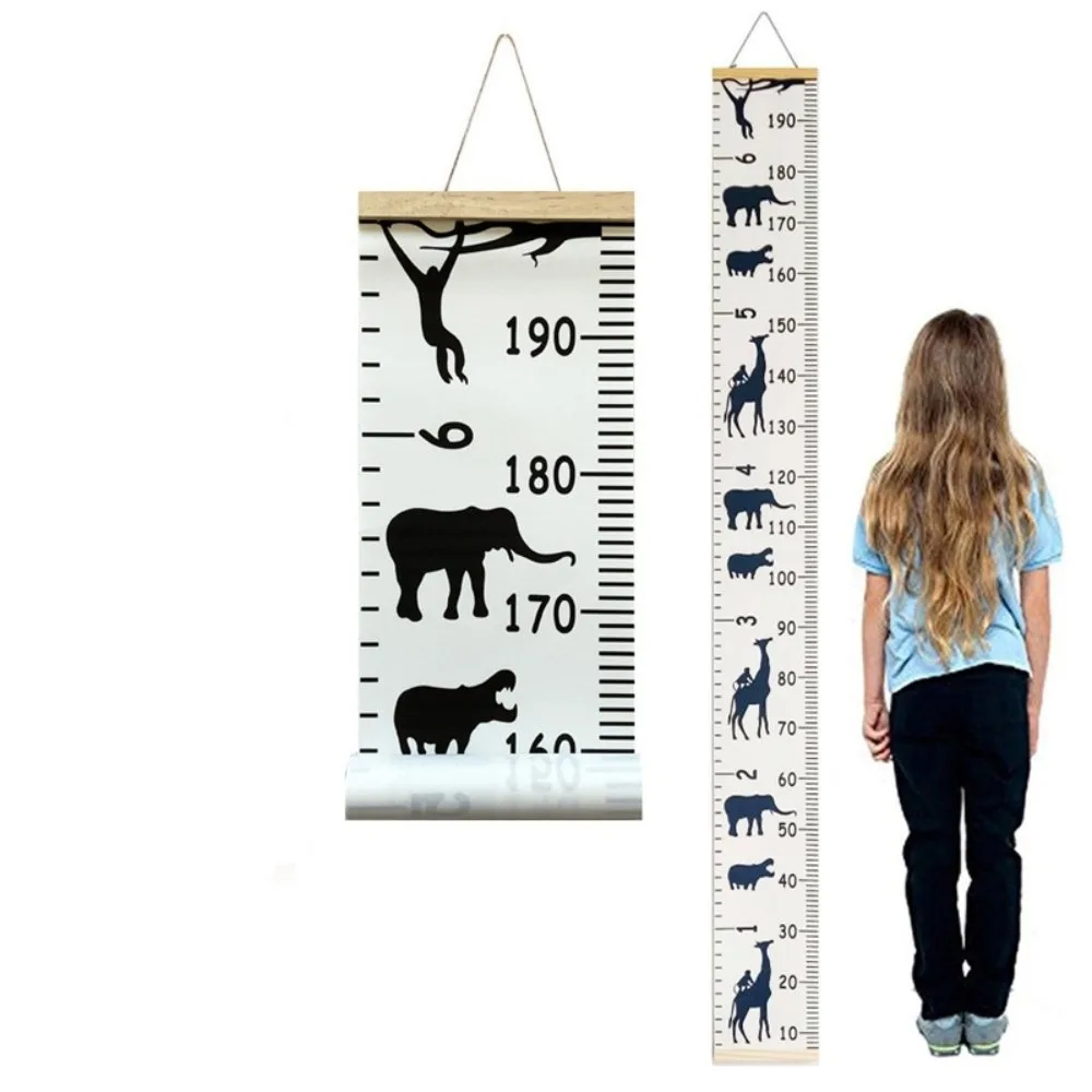 2M Height Child Growth Chart Removable Catoon Pattern Height Chart Growth Ruler Wall Hanging Height Measure Ruler