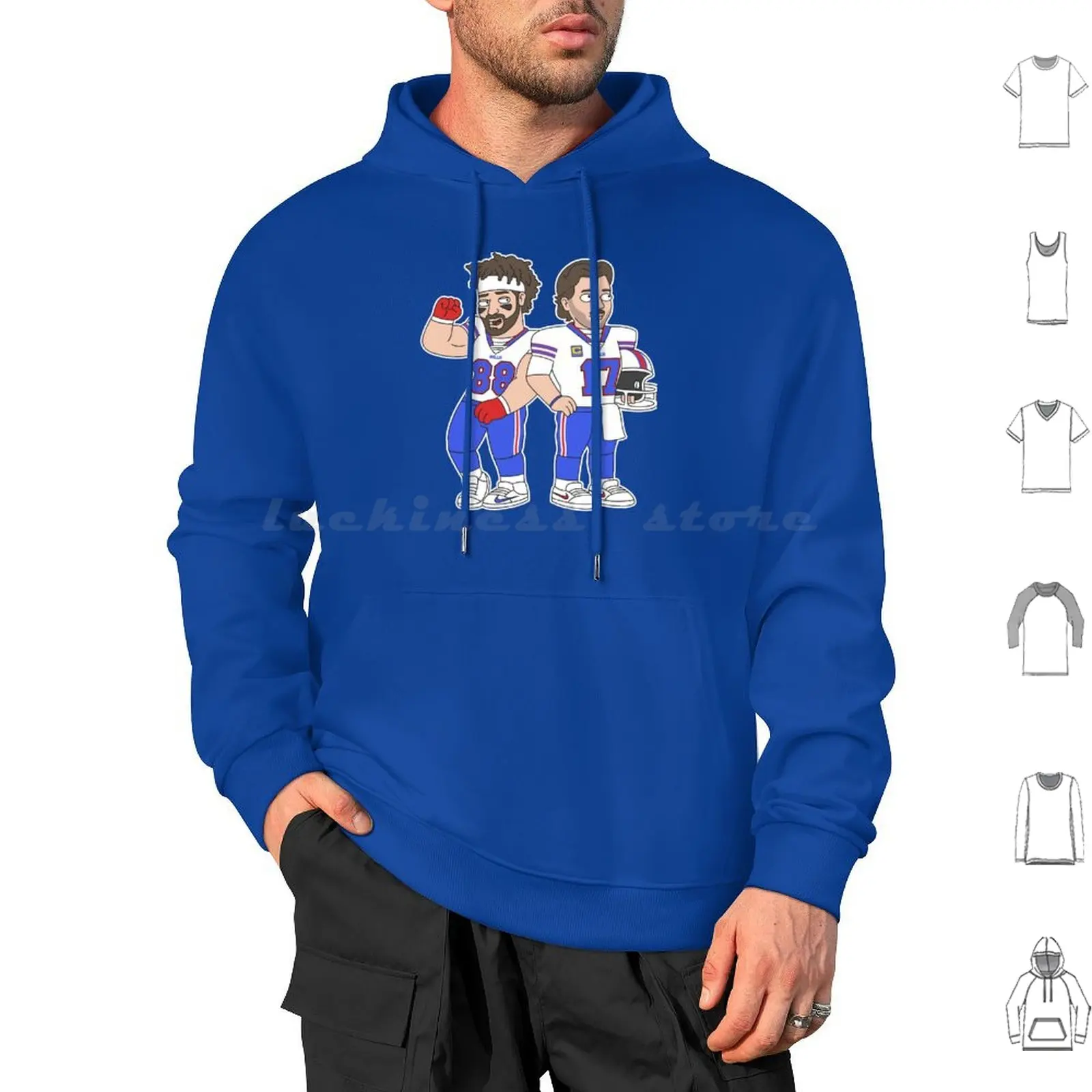 Allen & Knox Buffalo Guys Hoodie cotton Long Sleeve Football Mafia Josh Allen Dawson Knox Cartoon 90s Parody Wny Buffalove