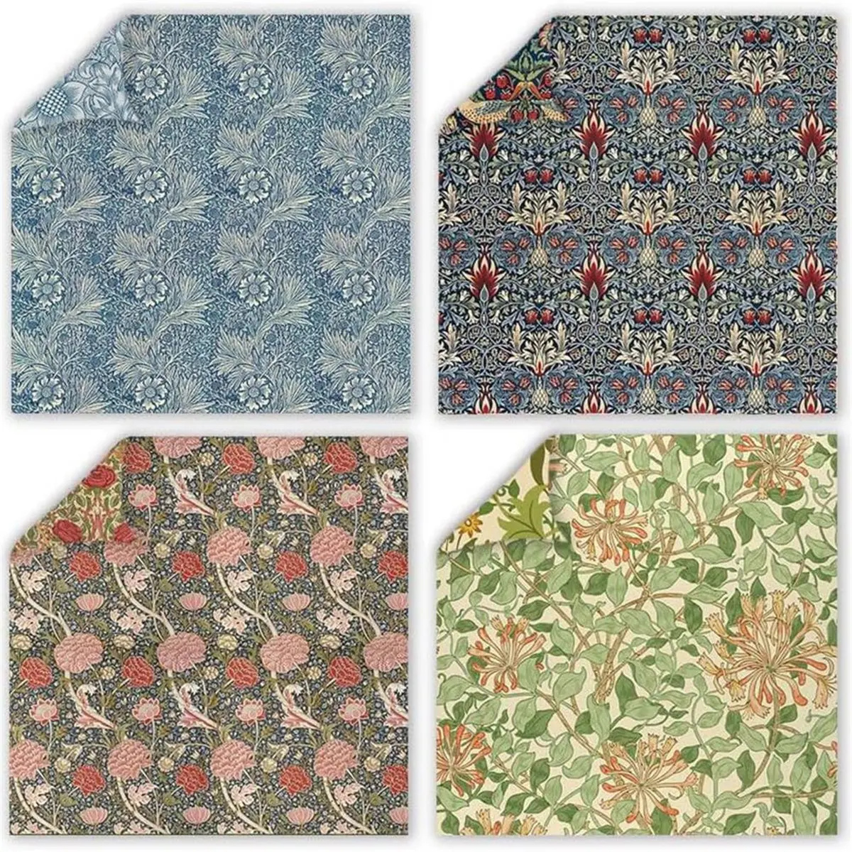 Vintage William Pattern Scrapbook Paper, 24 Sheets 12x12 Inch Double Sided for Crafting