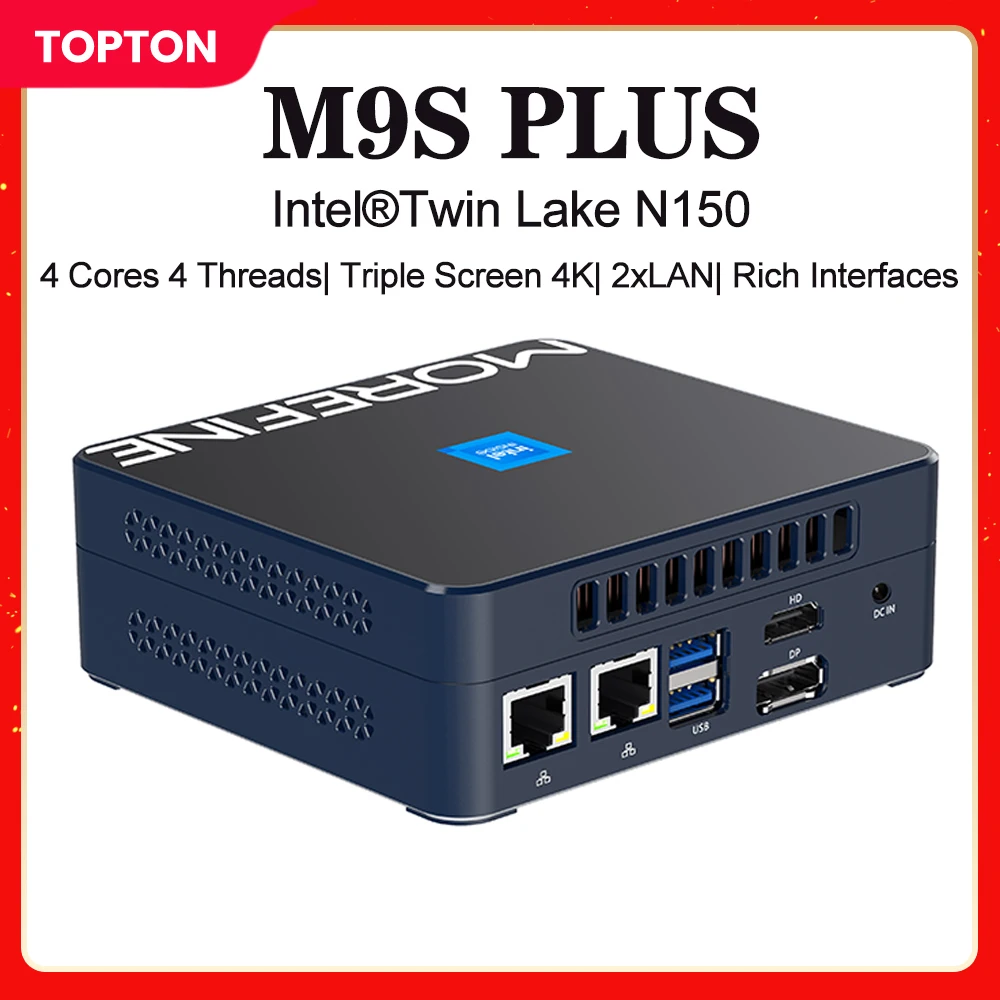 New Morefine Mini PC M9S Twin Lake Intel N150 N100 DDR5 4800MHz PCIE3.0x4 2xLAN Office Computer Windows 11 Pro NUC WiFi6 BT5.2