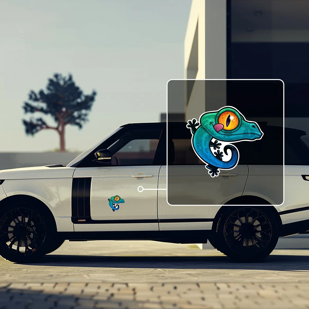 Cute Cartoon Gecko Matte Waterproof Self-adhesive Vinyl Sticker Decal For Car Truck SUV Motorcycle Helmet Decor