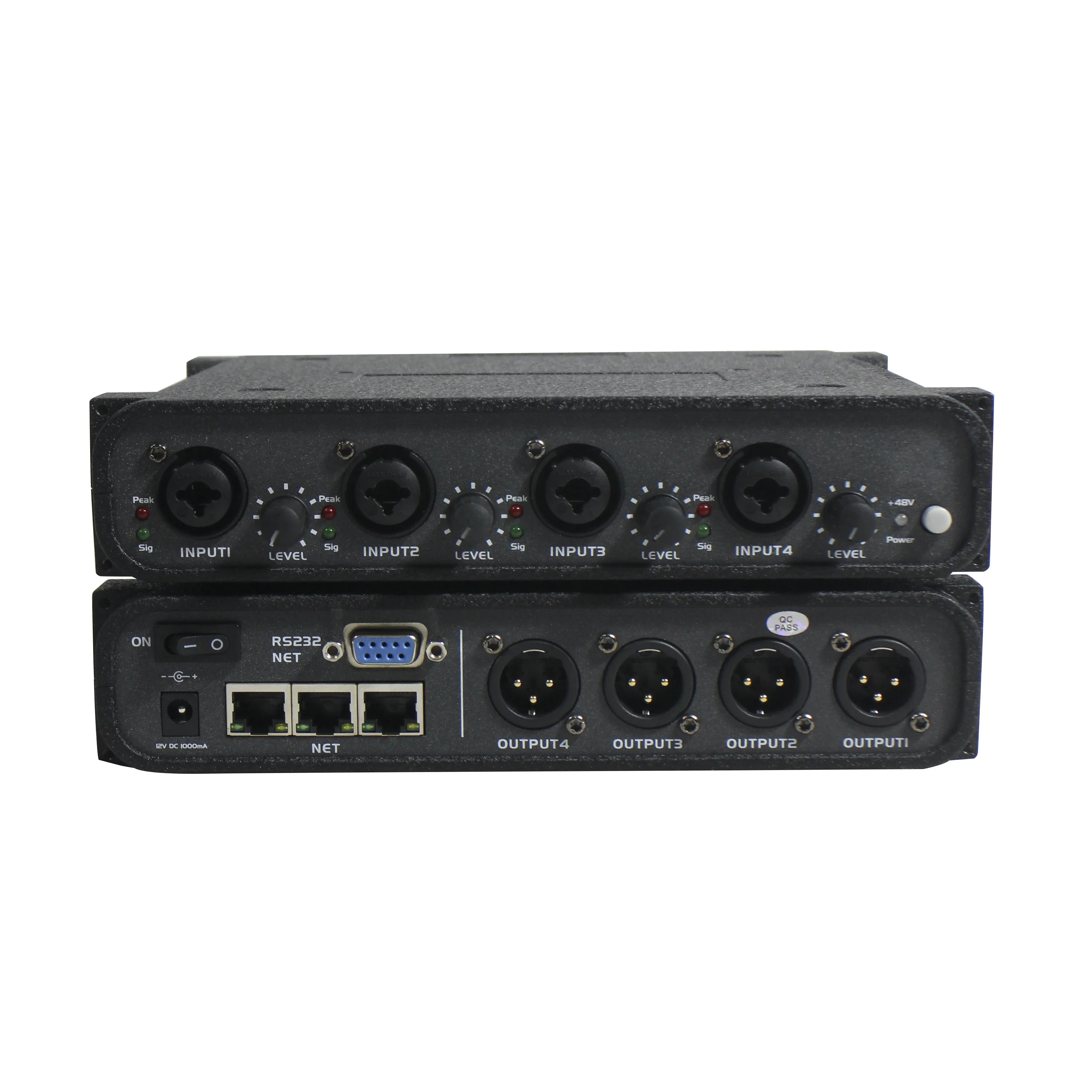 48V Phantom power 4 volume controls 100M BPS DANTE interface audio Network System