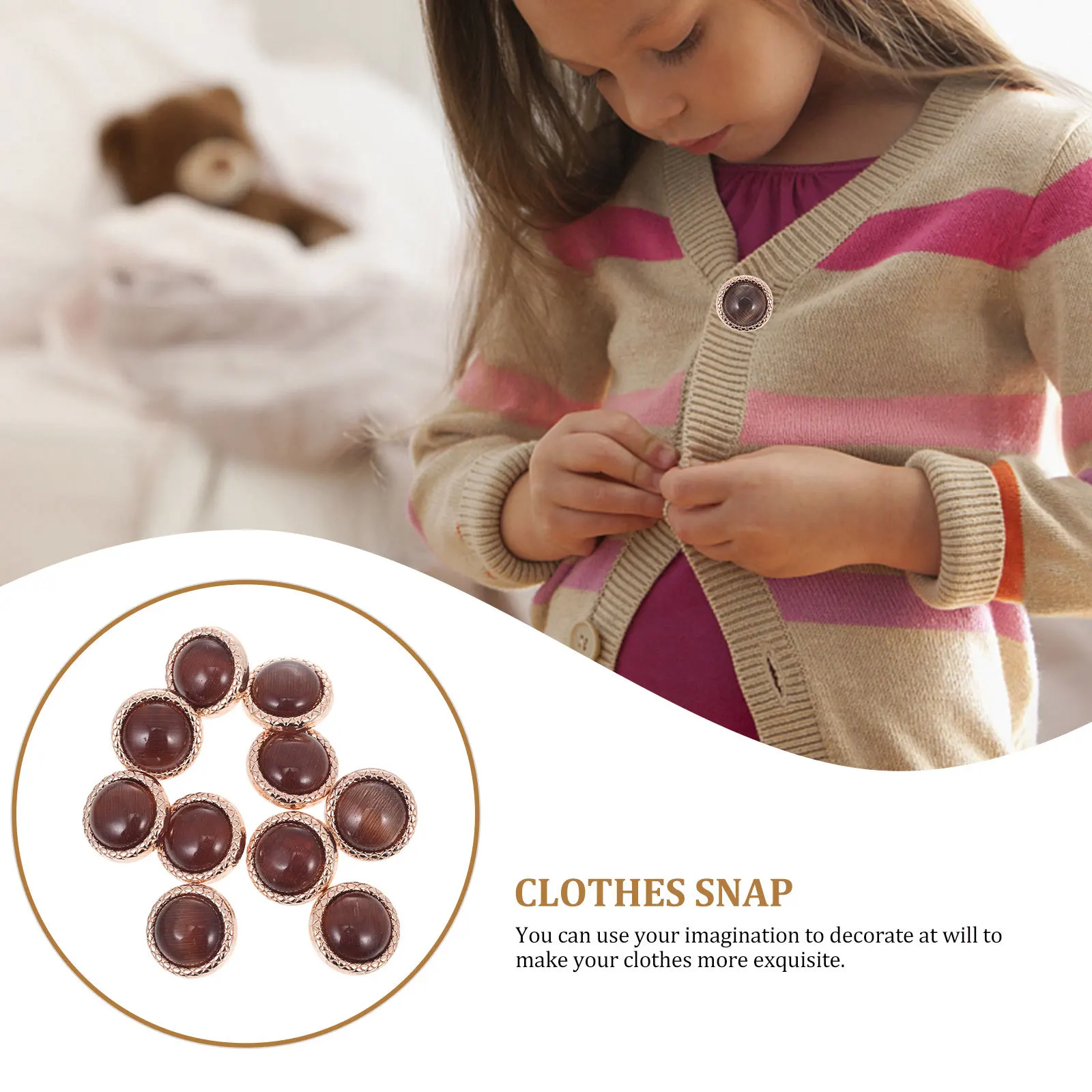 

10Pcs Pearly-Lustre Sewing Buttons Stylish DIY Clothing Ornaments Multi-Functional Shirt Coat Decorations Sewing Buttons