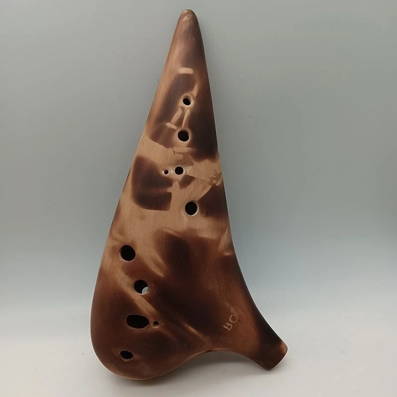 

C Tuning Ocarina 12 Hole Bass Playing Ceramic Flute Portable Student Adult Clay Ocarina Orff Handmade Ocarinas Wind Instrument