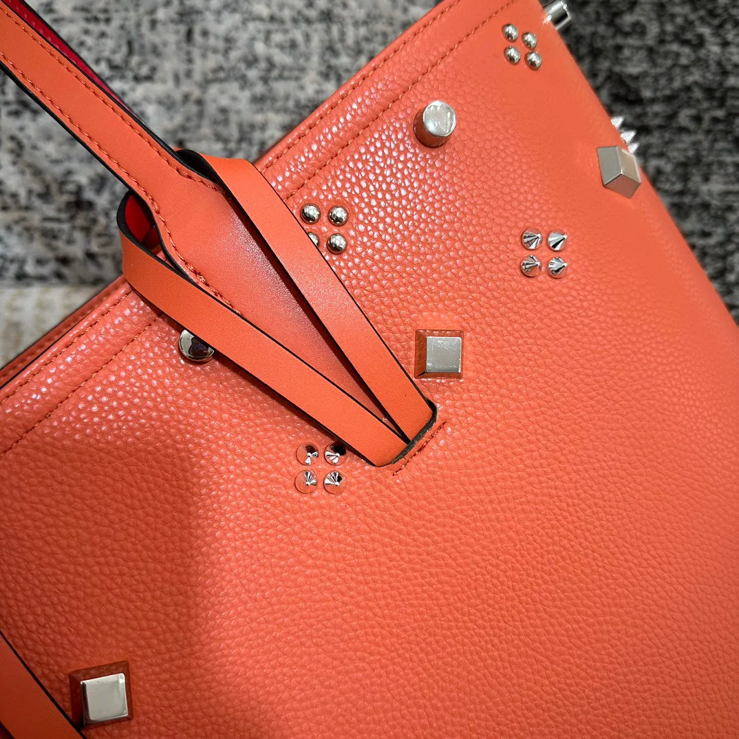 حقيبة يد نسائية فاخرة بحزام جلدي، حقائب سفر، متعددة الاستخدامات، حقيبة يد ذات سعة كبيرة، حقيبة برتقالية كلاسيكية للأعمال #2