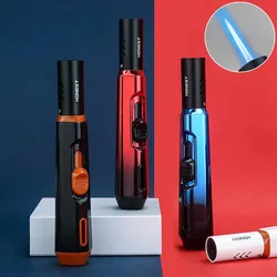 Long Cylindrical Airbrush Jet Butane Candle Lighter Metal Kitchen Welding Gun Windproof Cigar Pipe Inflatable Lighter BBQ Tool