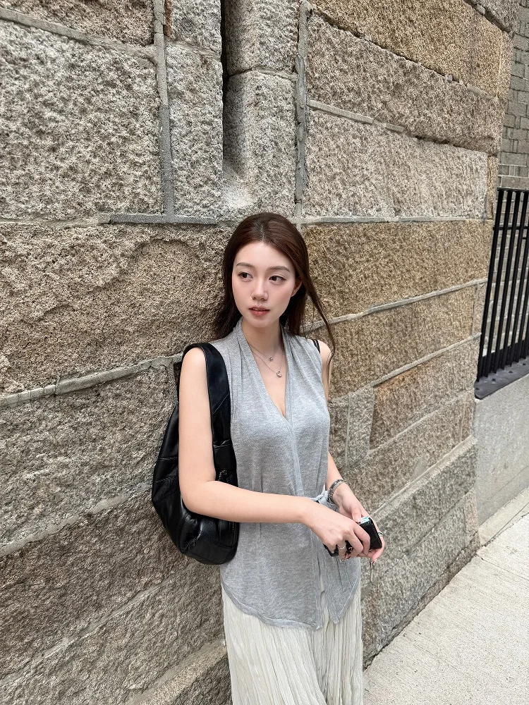 

WizAann ey Purple Loose Svel V-Ne Vest Women's Summer Top Ele Beau Casual Comfortable Breathable Tank Top