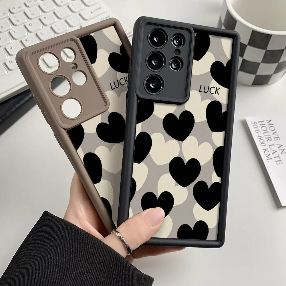 Silicon Phone Case For Samsung A55 5G Galaxy A54 A15 A35 A34 A16 A06 A05 A05s A52 A53 A25 A24 A32 A33 A12 Love Heart Cover Funda