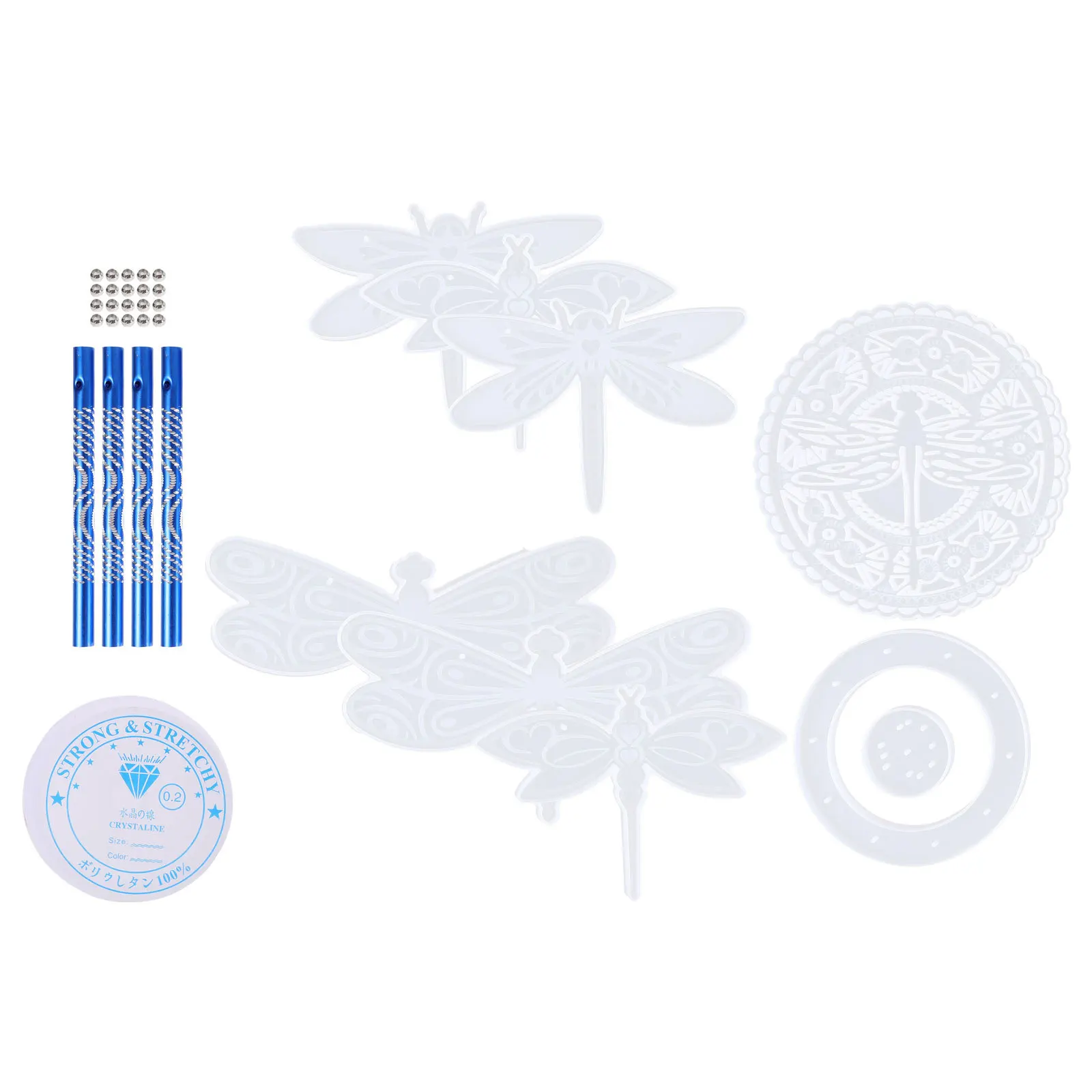 

1 set 1 Set Wind Chime Hanging Ornament Mold Silicone Dragonfly Pendant Diy Craft Kit For Adults Epoxy Resin Art Making Molds