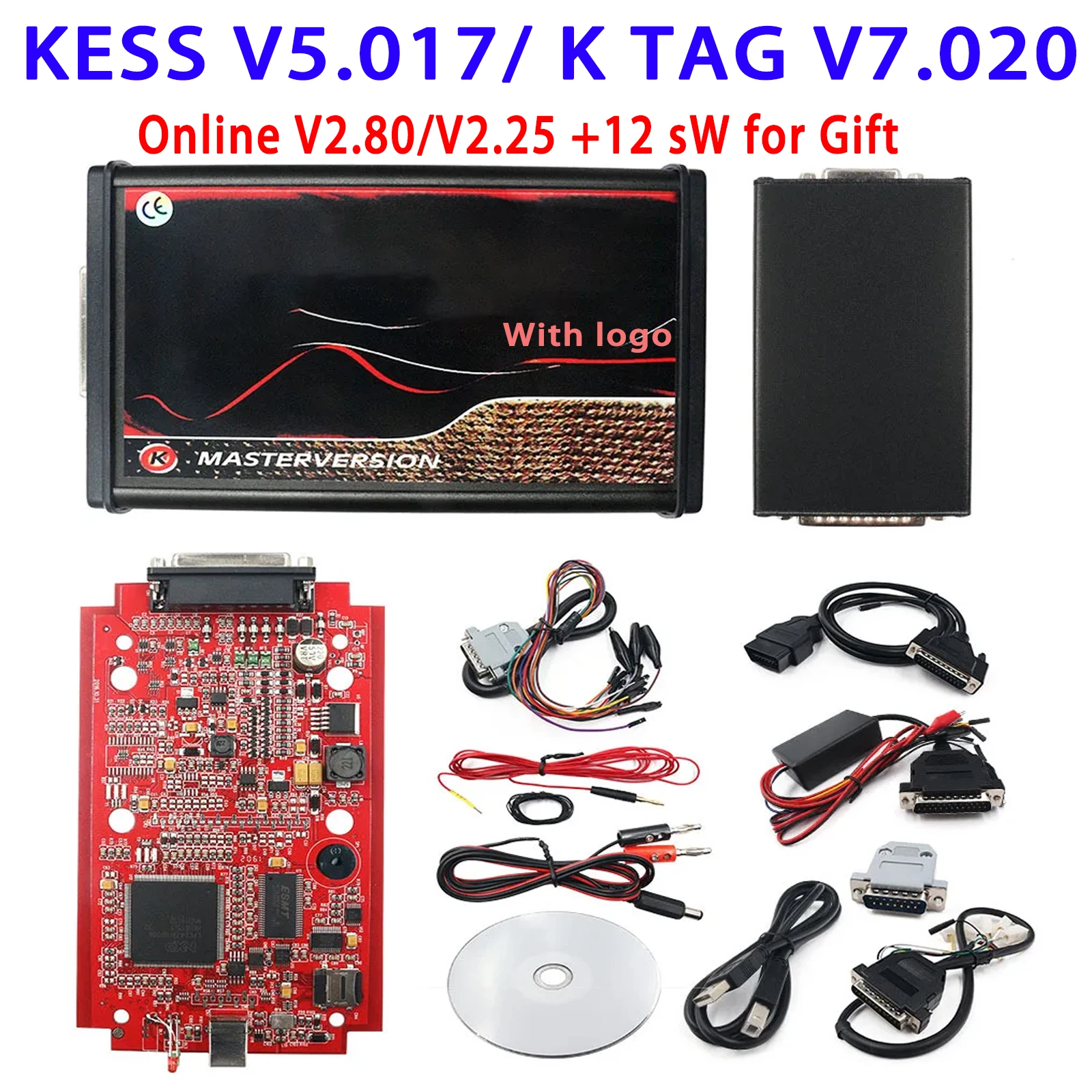 V2.80 KESS Ktag K TAG V7.020 for K-ESS V2.53 V2 V5.017 SW V2.25 v2.80 2.53 Master ECU Chip Tuning Tool for K-TAG 7.020 Kess