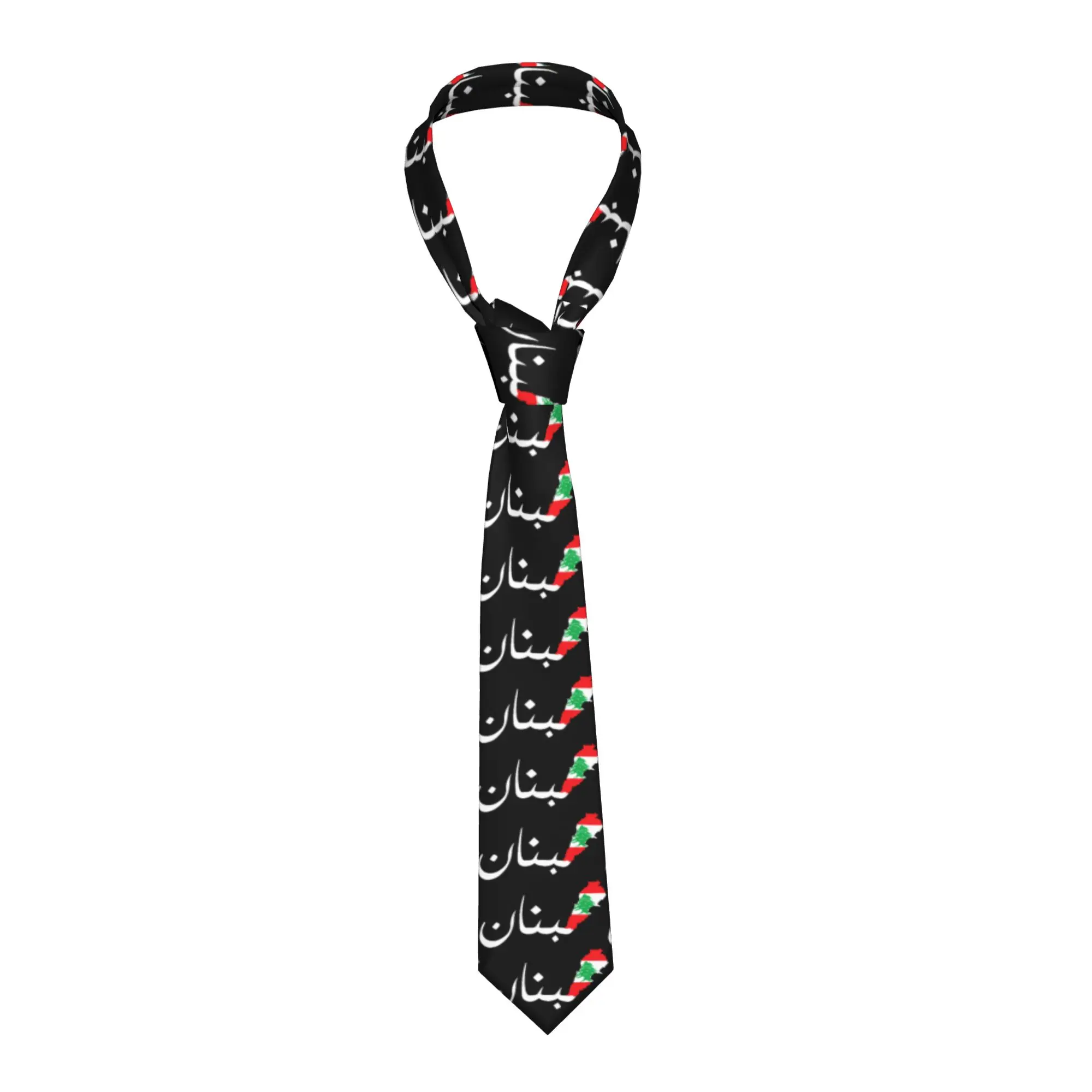 

Lebanon Flag Map Arabic Beirut Lobnan Lover Lebanese Lebanon Tie Design Neck Ties Collar Tie Men Daily Wear Necktie Accessories
