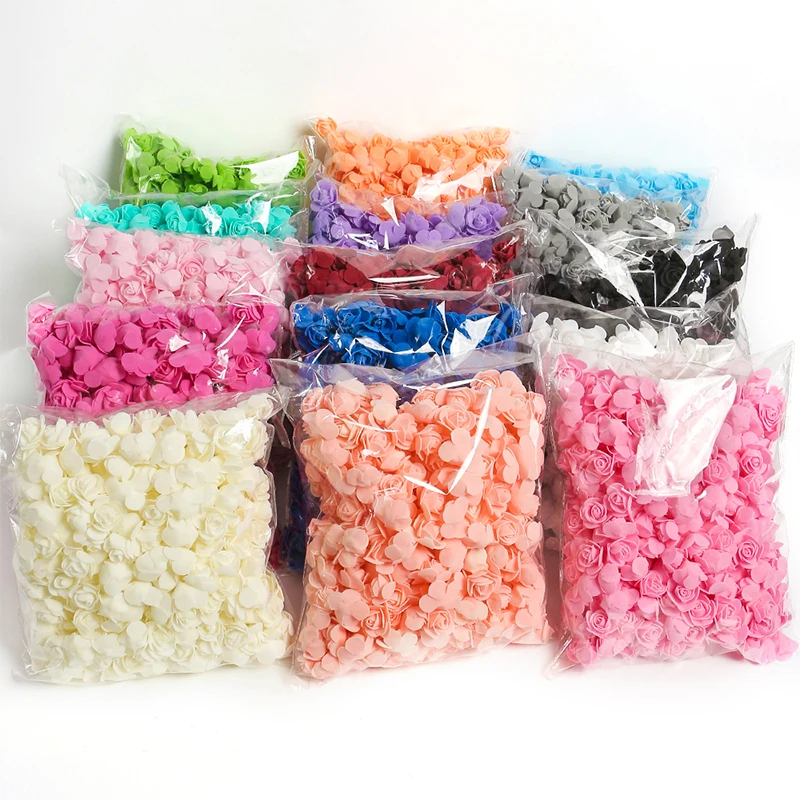 Image of 50–500 Stück künstliche Schaumrosenblumen aus PE, künstliche Blumen für Zuhause, Raumdekoration, Hochzeit, Party, Halloween, Thanksgiving, Weihnachtsdekoration