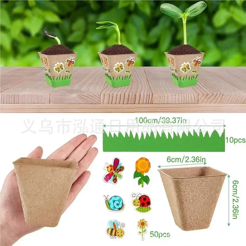 diy pulp seedling cups, biodegradable eco-friendly nursery pots for vegetables & succulents, eco planting tools