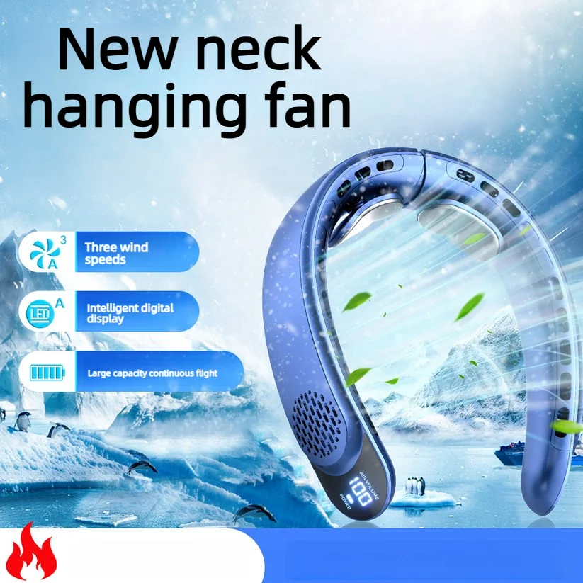 

New Neck Hanging Fan, Silent, Air-cooled, Mini Usb Neck Hanging Fan, Charging Model, Long Endurance Small Fan