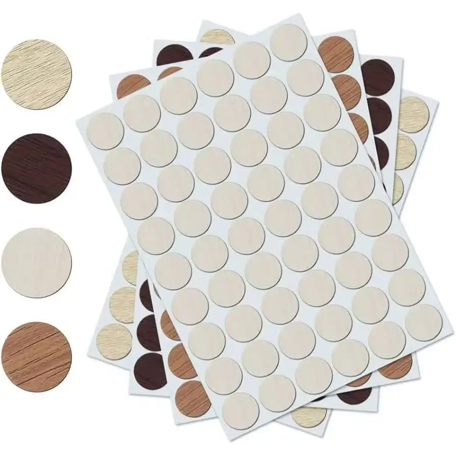 10set-5400Pcs PVC 21MM Self Adhesive Sticker Screw Hole Sticker Beauty Sticker Screw Decorative Cover Screw Cap Wood Craft Ornam
