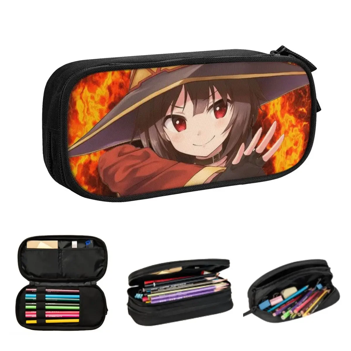 Konosuba! - Megumin Pencil Cases Large Storage Pen Bags Pen Box Pencil Pouch For Boys Girls Students Stationery School Office