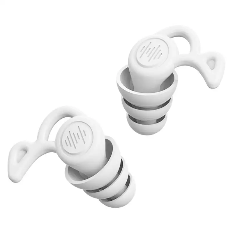 Silicone Noise Cancelling Earplugs Noise Filter Sleep Swimming Waterproof Three Layer Mute Earplugs For Sleep DJ Bar Bands Sport