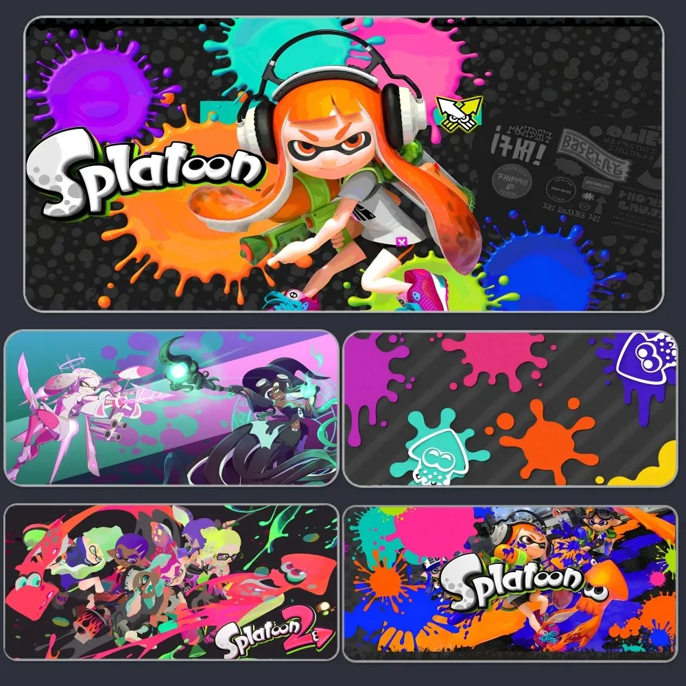 S-Splatoon 2 Mousepad Large Gaming Mouse Pad LockEdge Thickened Computer Keyboard Table Desk Mat