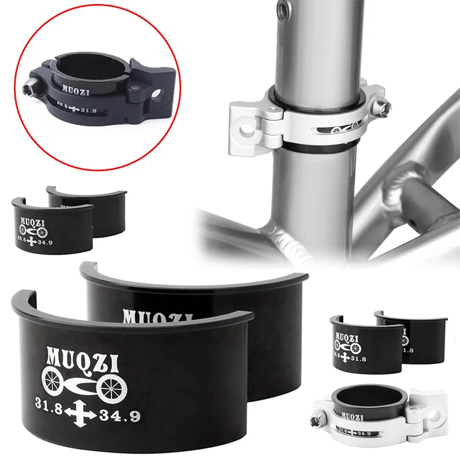 28.6 مللي متر-31.8 مللي متر الدراجة الجبهة Derailleur الرقائق محول تحويل قوي سبائك الألومنيوم تقليل فاصل #4