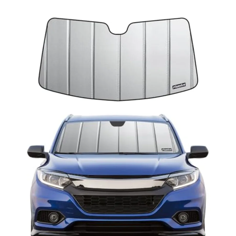 

Windshield Sunshade for Honda HR-V 2016-2022: Premium Grey Leather Finish UV Protection Foldable Design Easy Installation