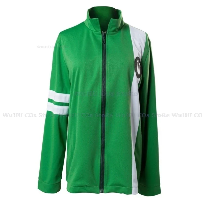 Ben cosplay Tennyson 10 costume coat green jacket kids Boys Girls cotton zip up green overcoat casual tops T-shirts for adult