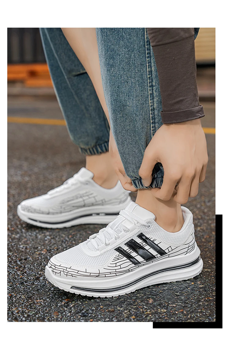 Modische Herren-Freizeitsneaker, atmungsaktives Obermaterial, leicht und strapazierfähig, ideal für Sport und den Alltag. – Detail 7