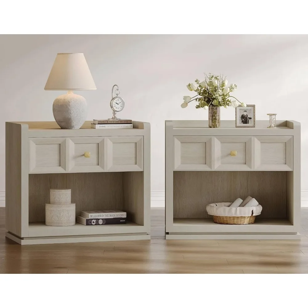 

Night Stand Set 2, 26" Wide Nightstands with Drawer, Large Queen Size Nightstands Set of 2, Modern Bedside Table for Bed