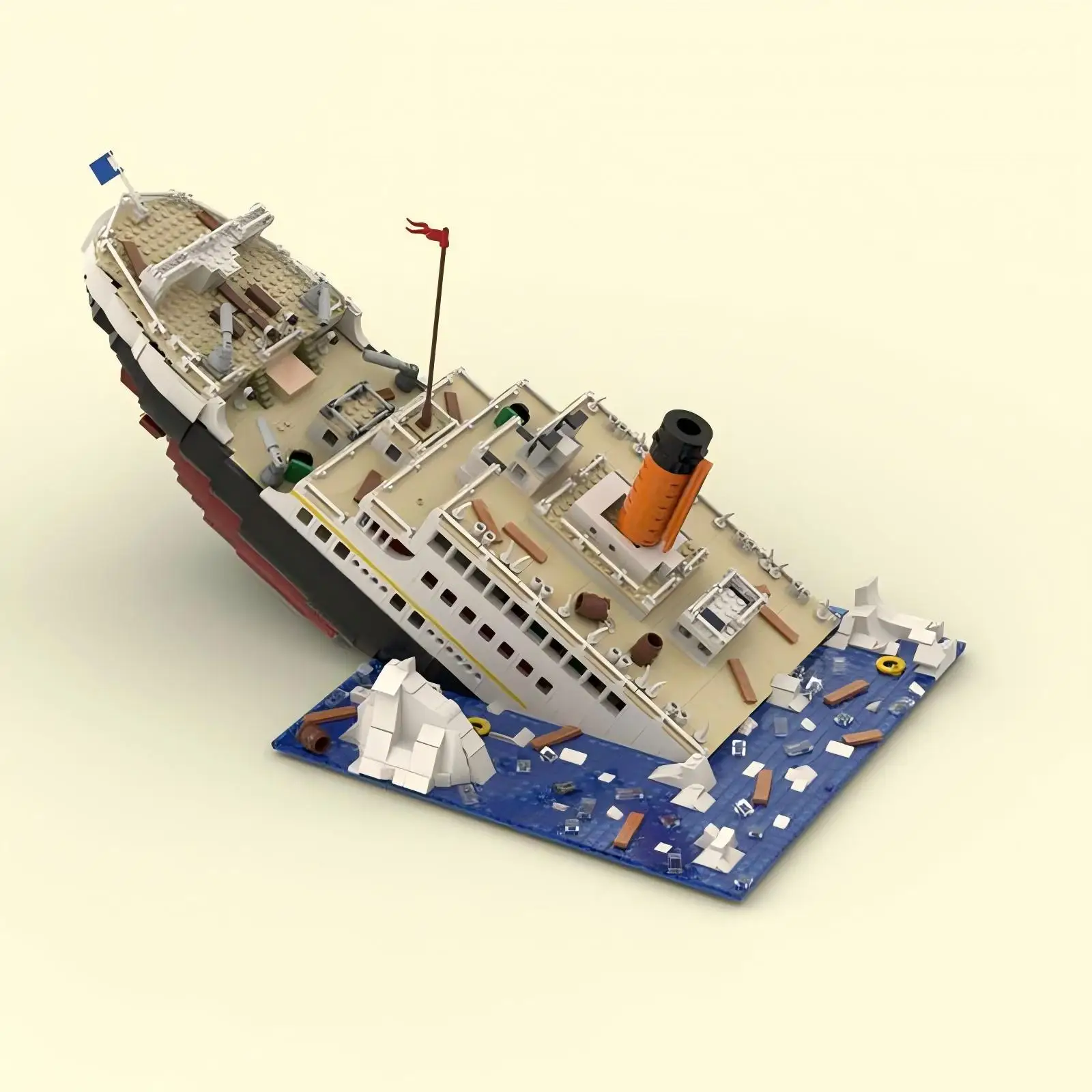 MOC klocki Titanic model łodzi DIY zmontowane klocki statku edukacyjna kreatywna kolekcja wystaw świąteczne zabawki prezenty 5461 sztuk