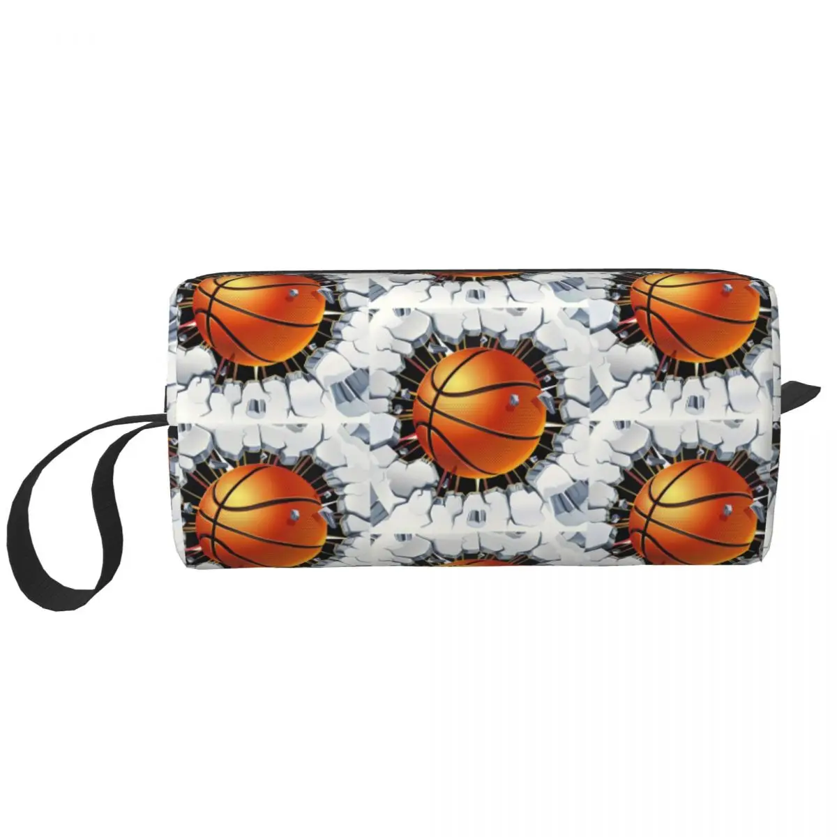 Travel Basketball Toiletry Bag Fashion Physical culture Dots Round Makeup Cosmetic Organizer Women Beauty Storage Dopp Kit Box